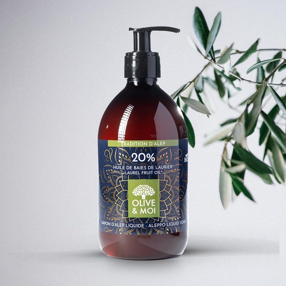 Olive & Moi Savon Liquide bio à l'huile d'olive Vierge tradition Alep
